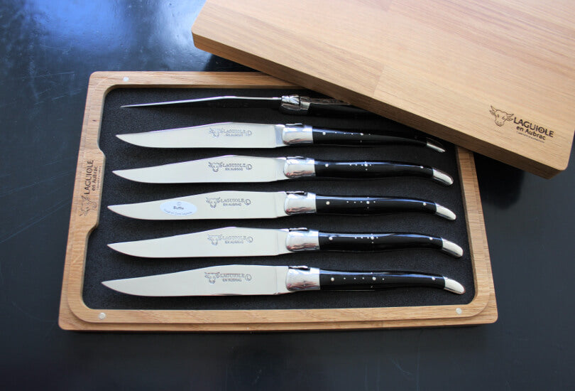 LAGUIOLE EN AUBRAC' STEAK KNIVES - BUFFALO HORN – Laguiole Le Couteau