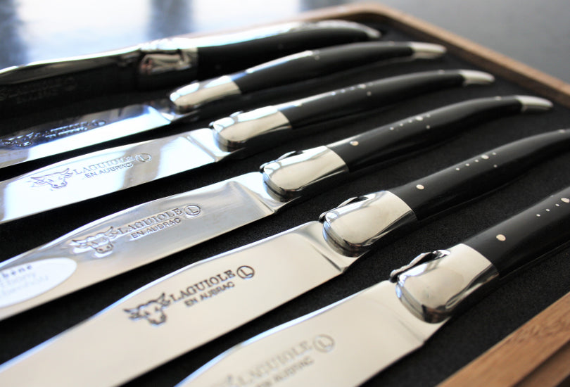 Laguiole En Aubrac Ebony Wood Steak Knives | Handcrafted in France