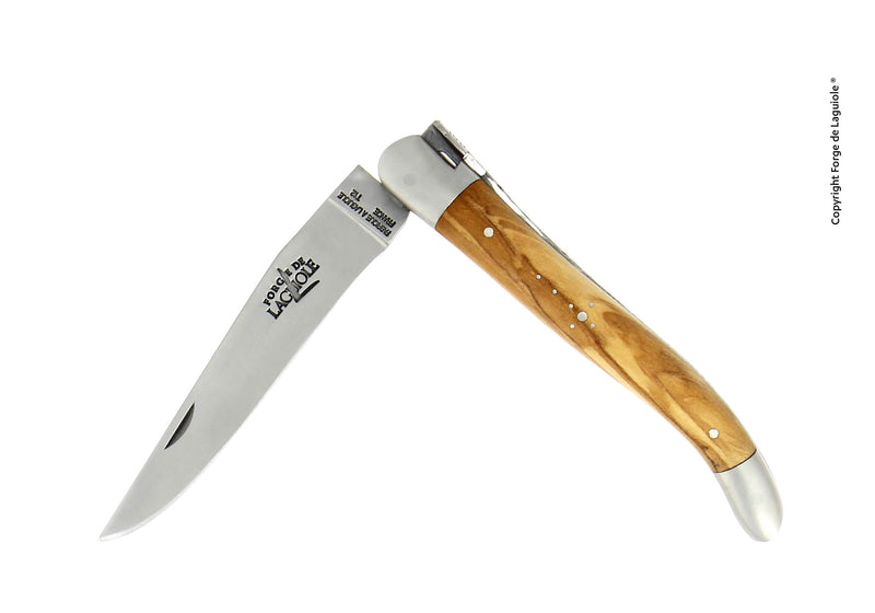 Forge De Laguiole, Lommekniv, 11 cm, oliventræsskaft, mat finish