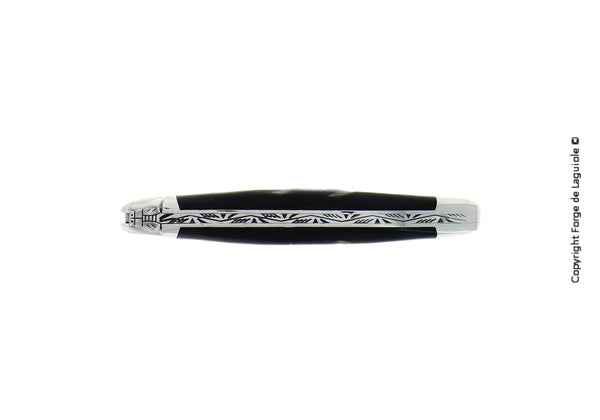 Forge De Laguiole foldekniv, 11 cm, håndtag med mørk hornspids, skinnende finish