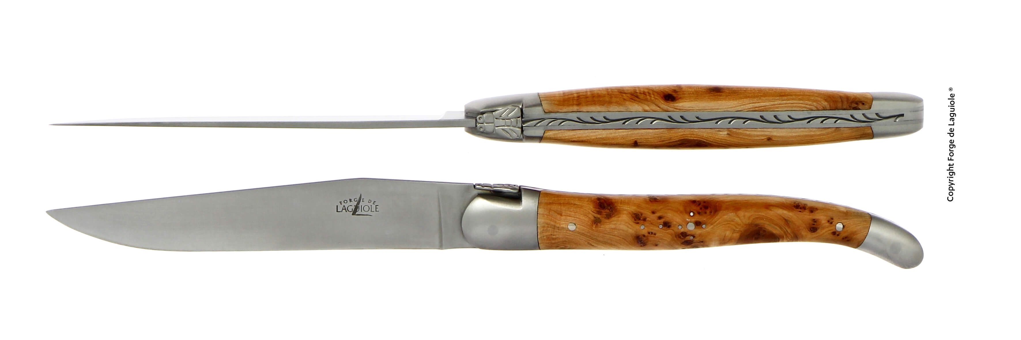 Forge De Laguiole Juniper handle - Satin Matte Stainless Steel Blade