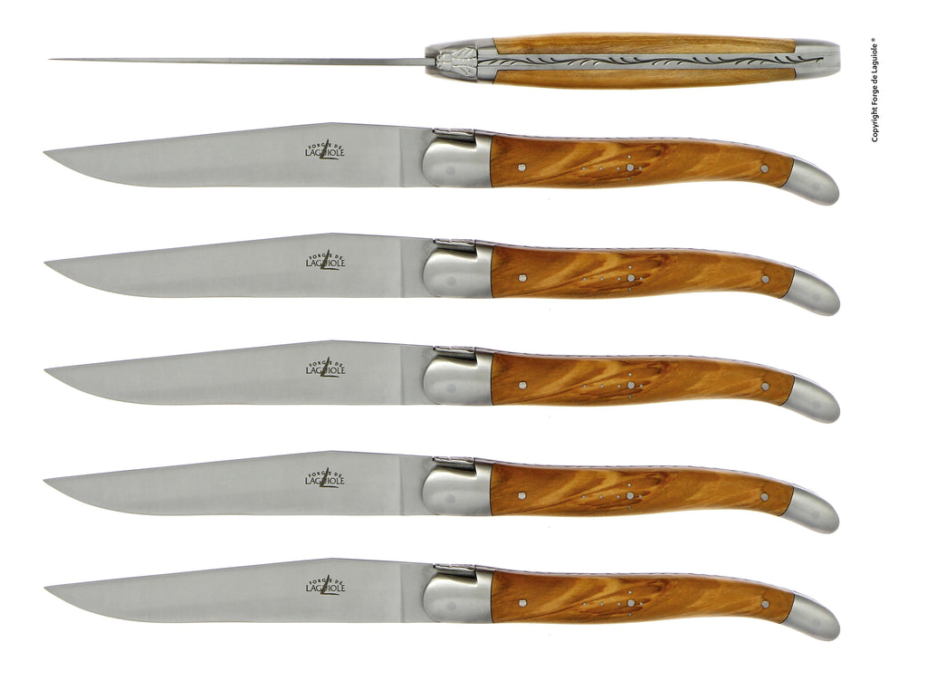 Forge De Laguiole Olivewood handle and a Satin Finish
