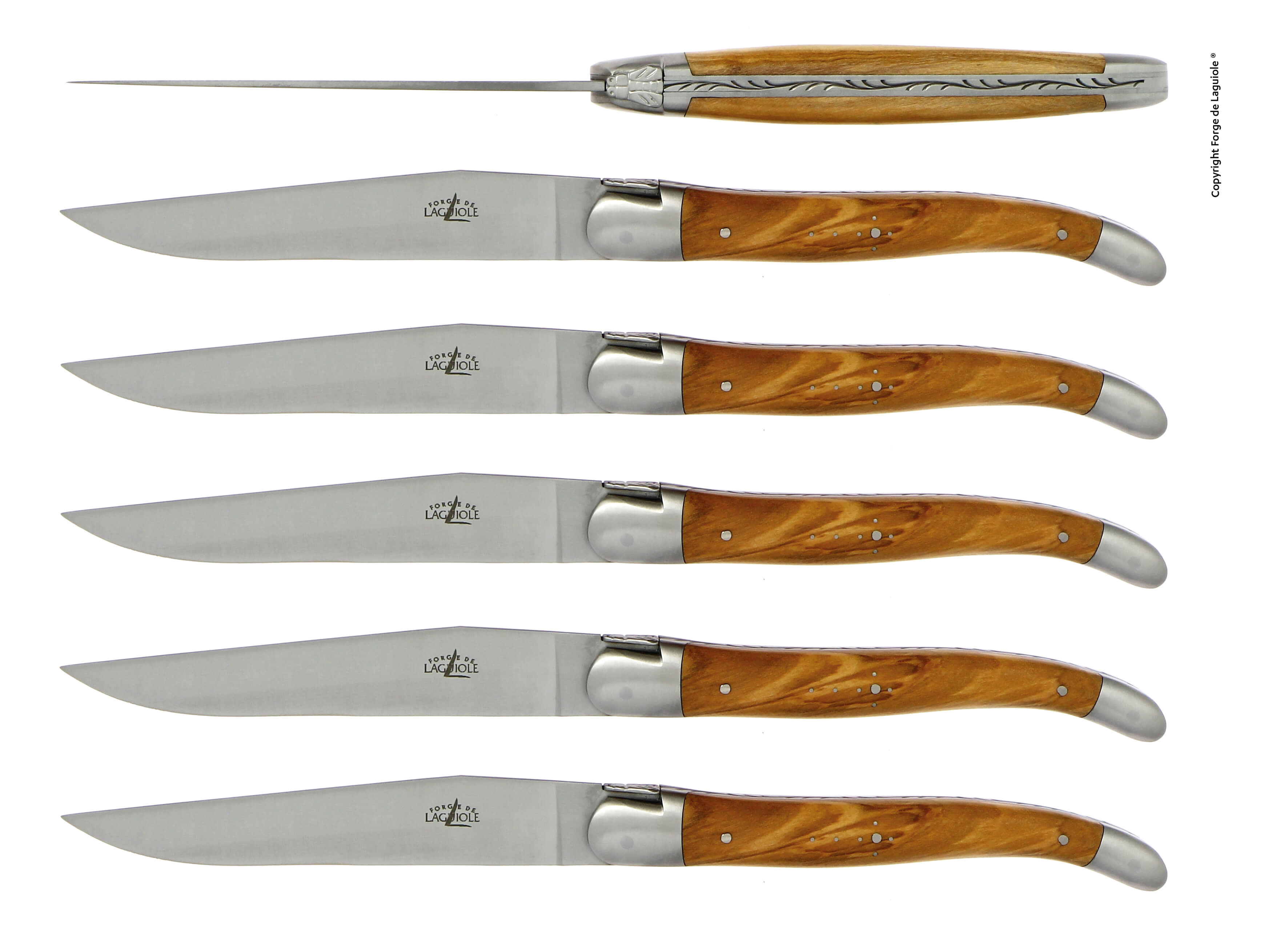 Forge De Laguiole Olivewood handle and a Satin Finish