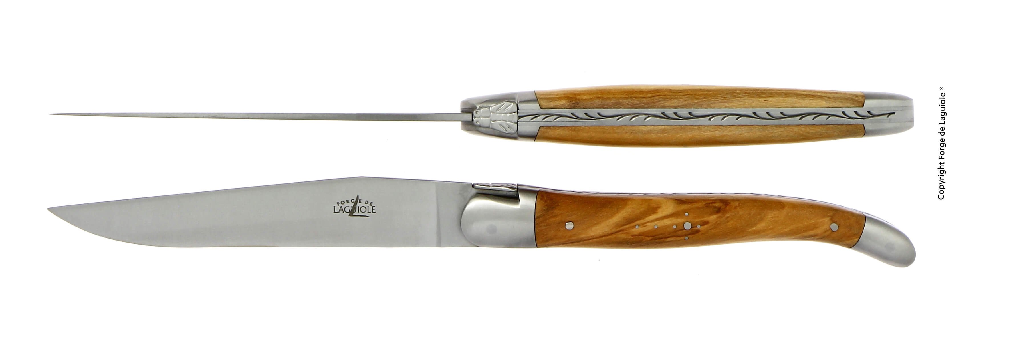 Forge De Laguiole Olivewood handle and a Satin Finish