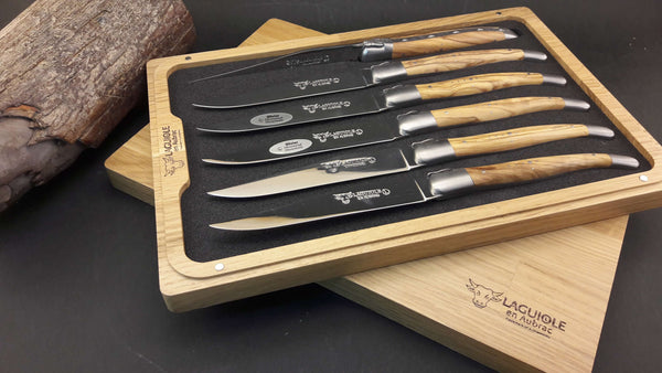 Laguiole En Aubrac Olive Wood Steak Knives