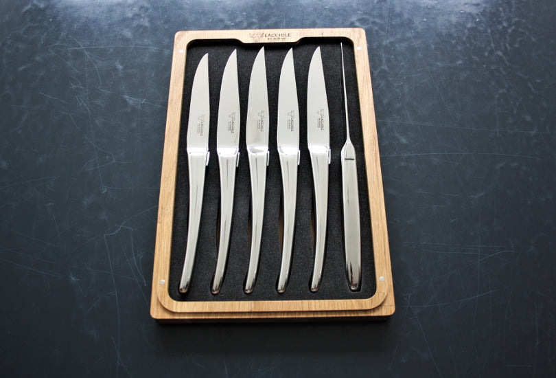 Laguiole En Aubrac Polished Stainless Steel Steak Knives