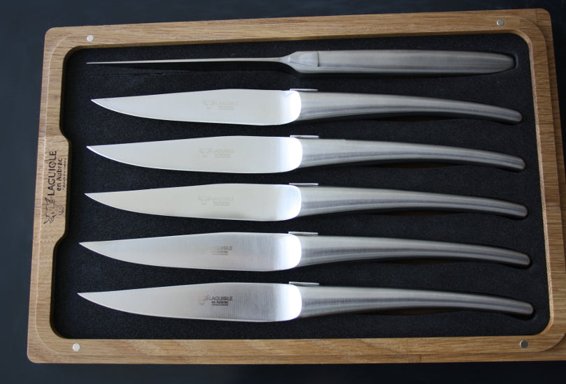 Laguiole En Aubrac Matt Stainless Steel Steak Knives