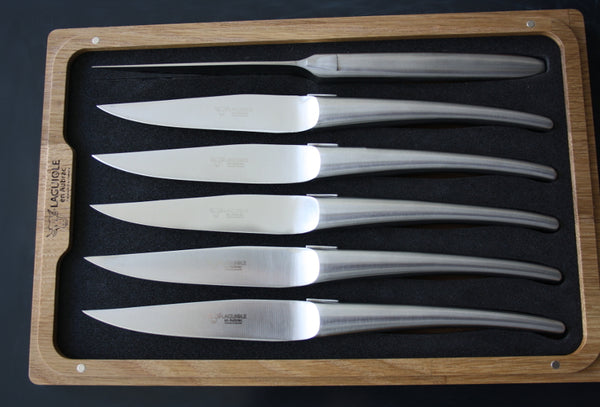 Laguiole En Aubrac Matt Stainless Steel Steak Knives