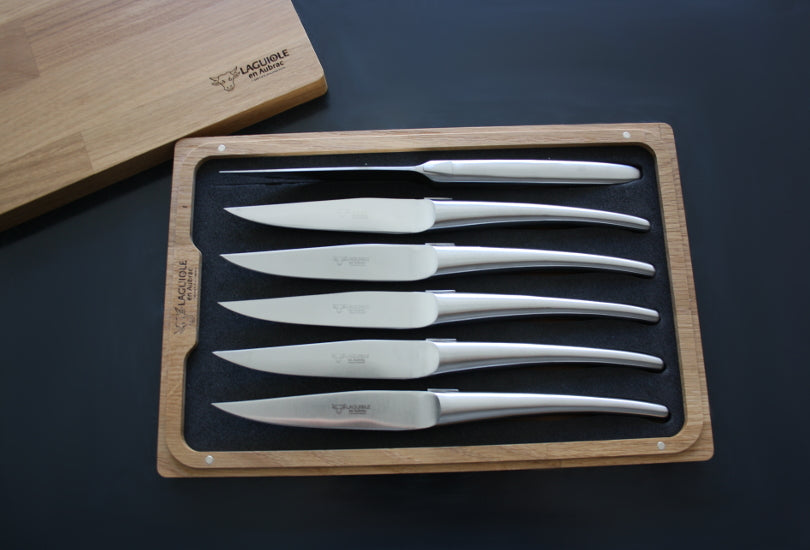 Laguiole En Aubrac Matt Stainless Steel Steak Knives