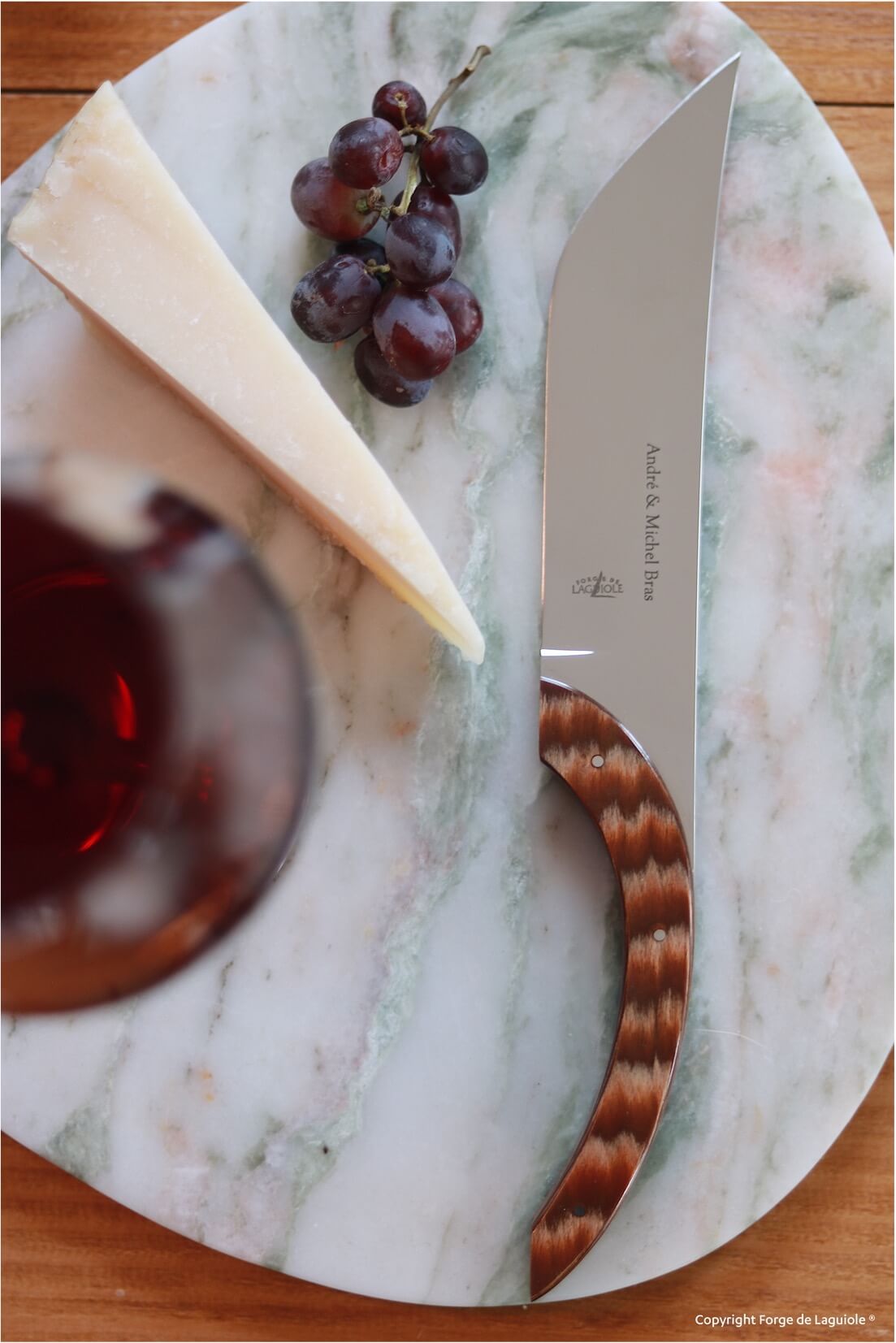 Cheese knife by Michel Bras, stamina handle, shiny finish