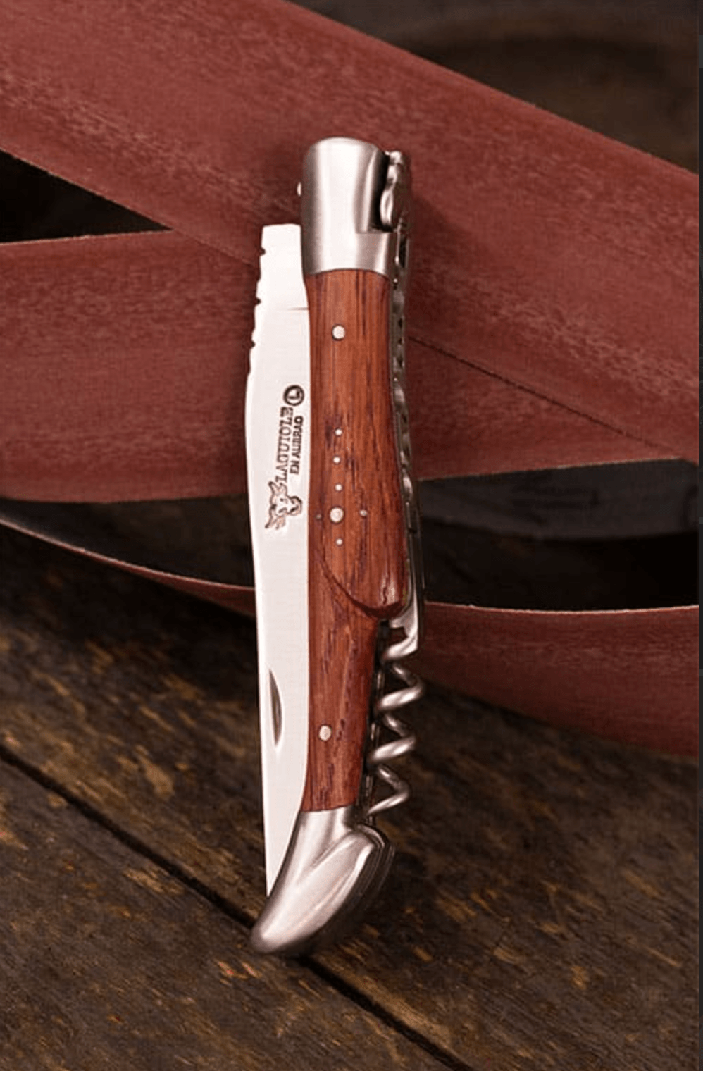 Laguiole En Aubrac – Pocket Knife with Corkscrew – Barrel Oak Handle