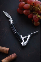Forge De Laguiole Sommelier corkscrew with Dark Horn and High polish finish.