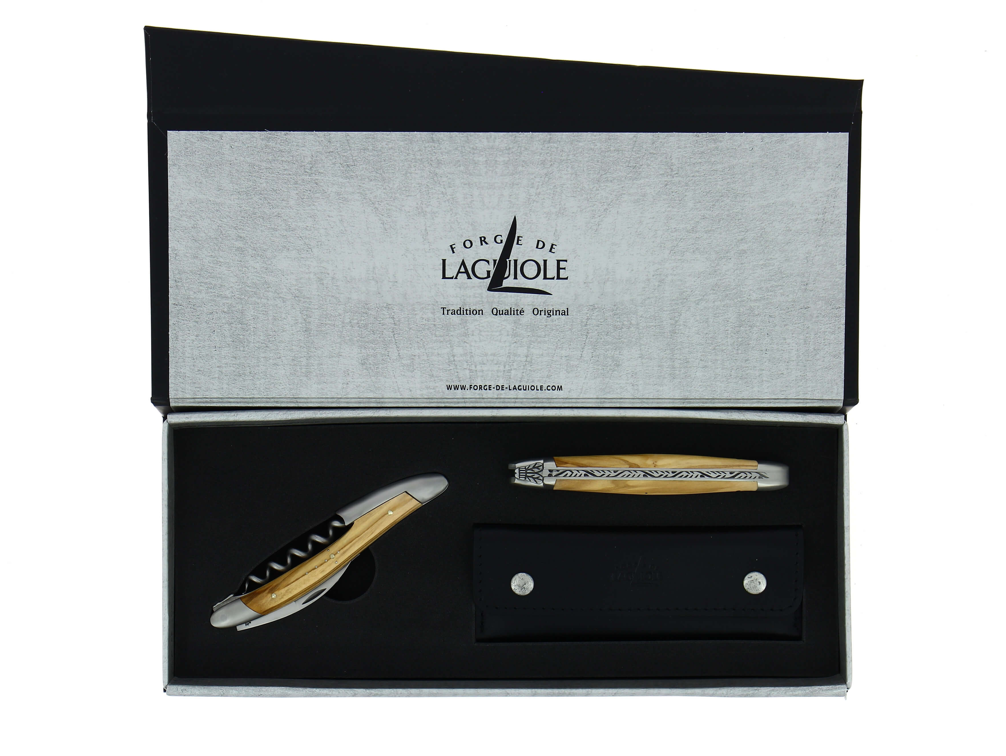 Forge De Laguiole, Pocket knife, 11 cm, olivewood handle, matt finish