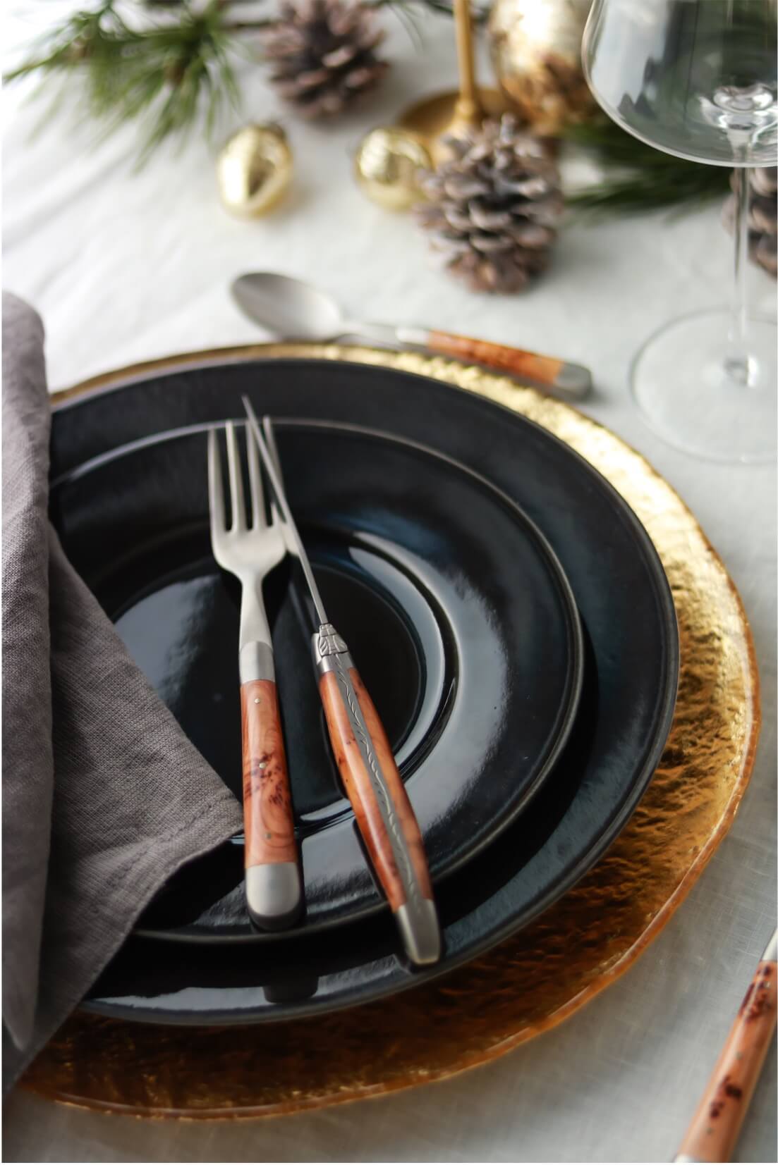 Forge De Laguiole Juniper handle - Satin Matte Stainless Steel