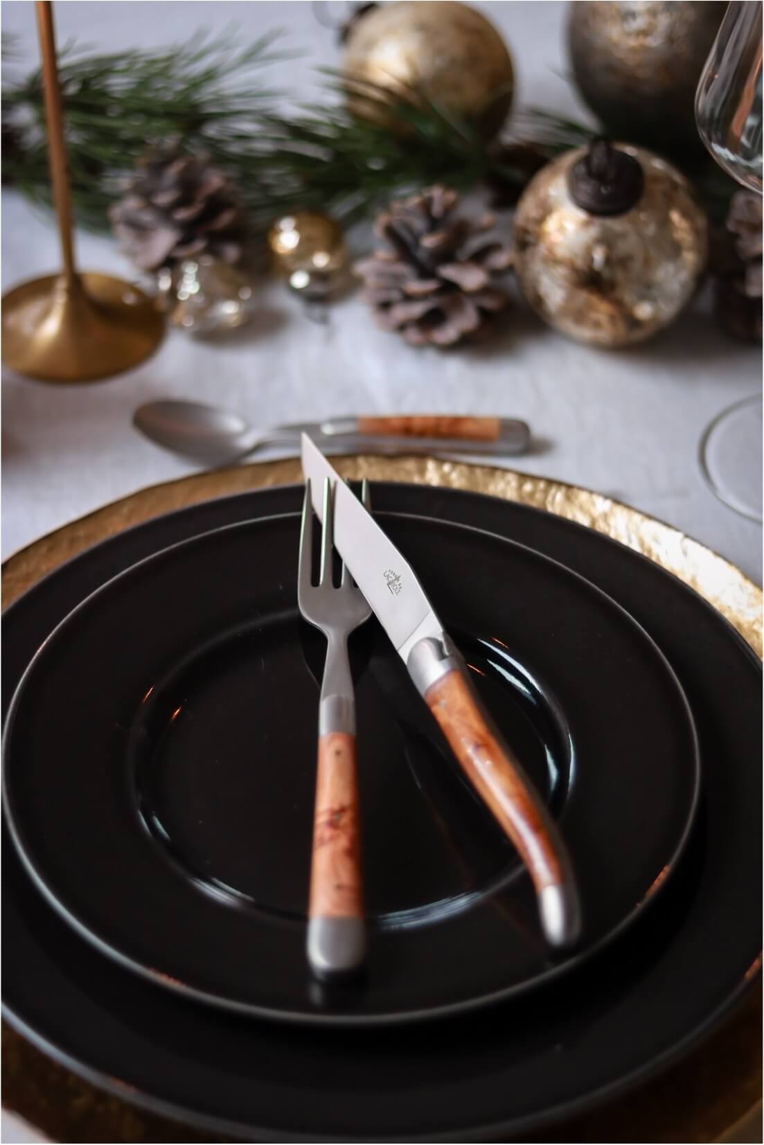 Forge De Laguiole Juniper handle - Satin Matte Stainless Steel Blade