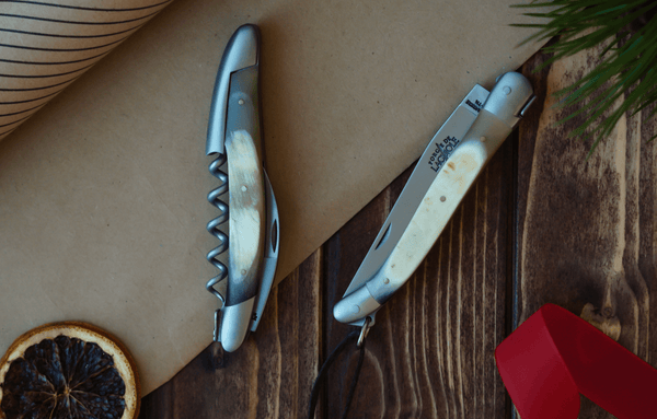 Gavesæt - Aubrac Kohorn - Sommelierkniv og Foldekniv - Forge De Laguiole