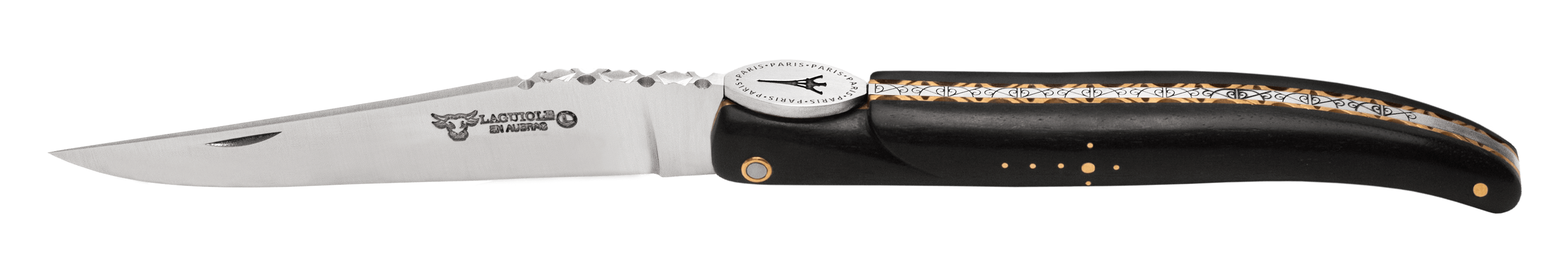 Laguiole En Aubrac - ORIGINE TOUR EIFFEL - Lommekniv med ibenholt håndtag