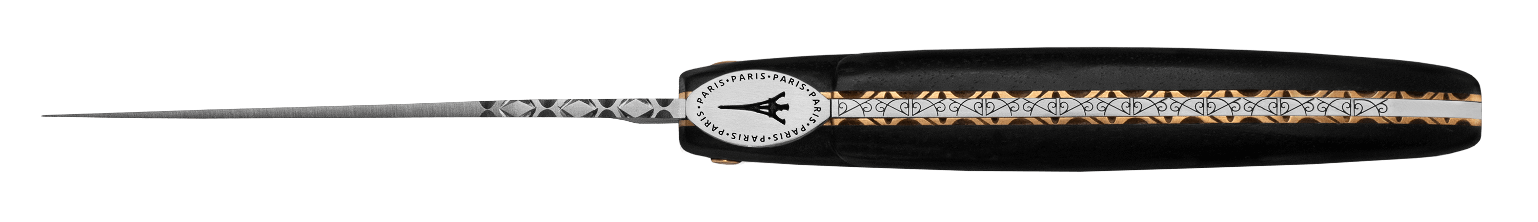 Laguiole En Aubrac - ORIGINE TOUR EIFFEL - Lommekniv med ibenholt håndtag