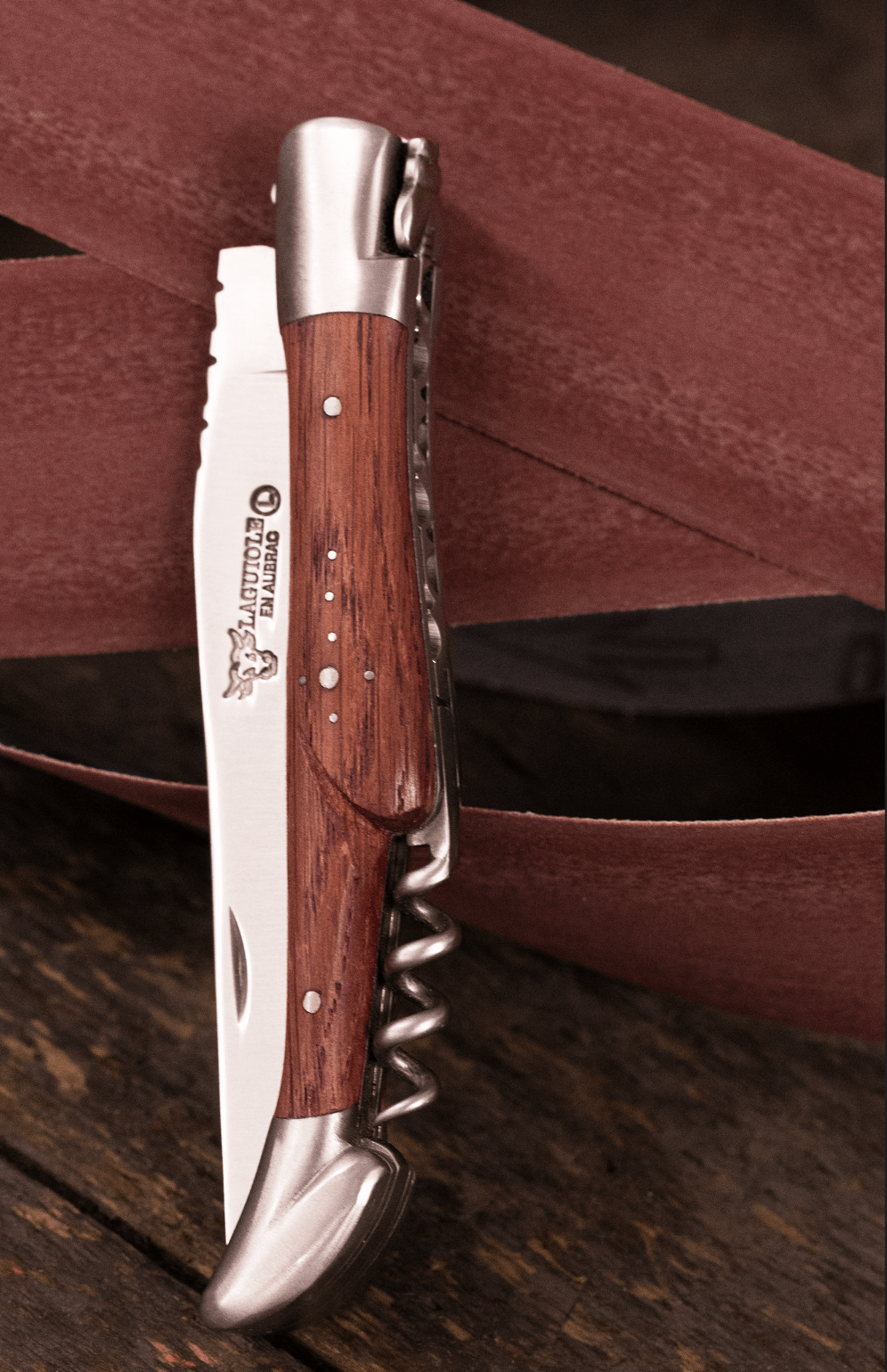 Laguiole En Aubrac – Pocket Knife with Corkscrew – Barrel Oak Handle
