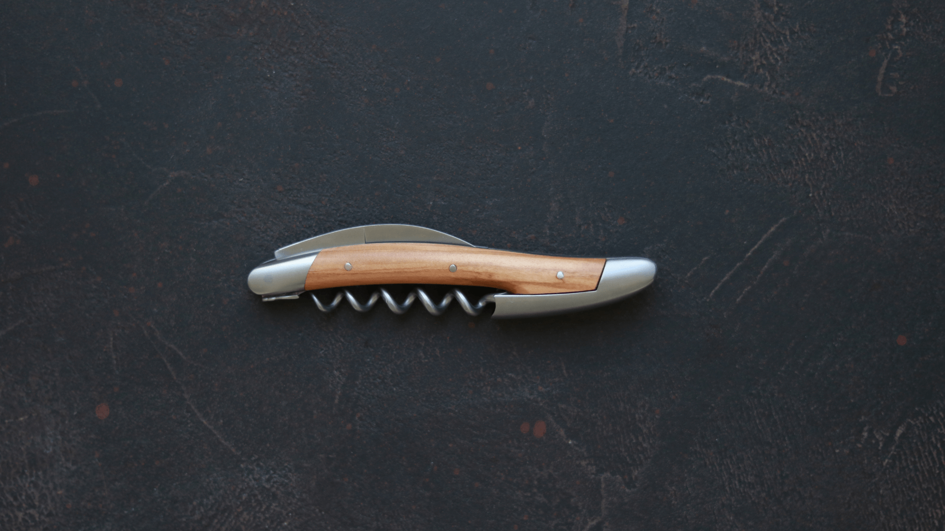 Forge De Laguiole Sommelier Corkscrew with Olivewood and Satin finish