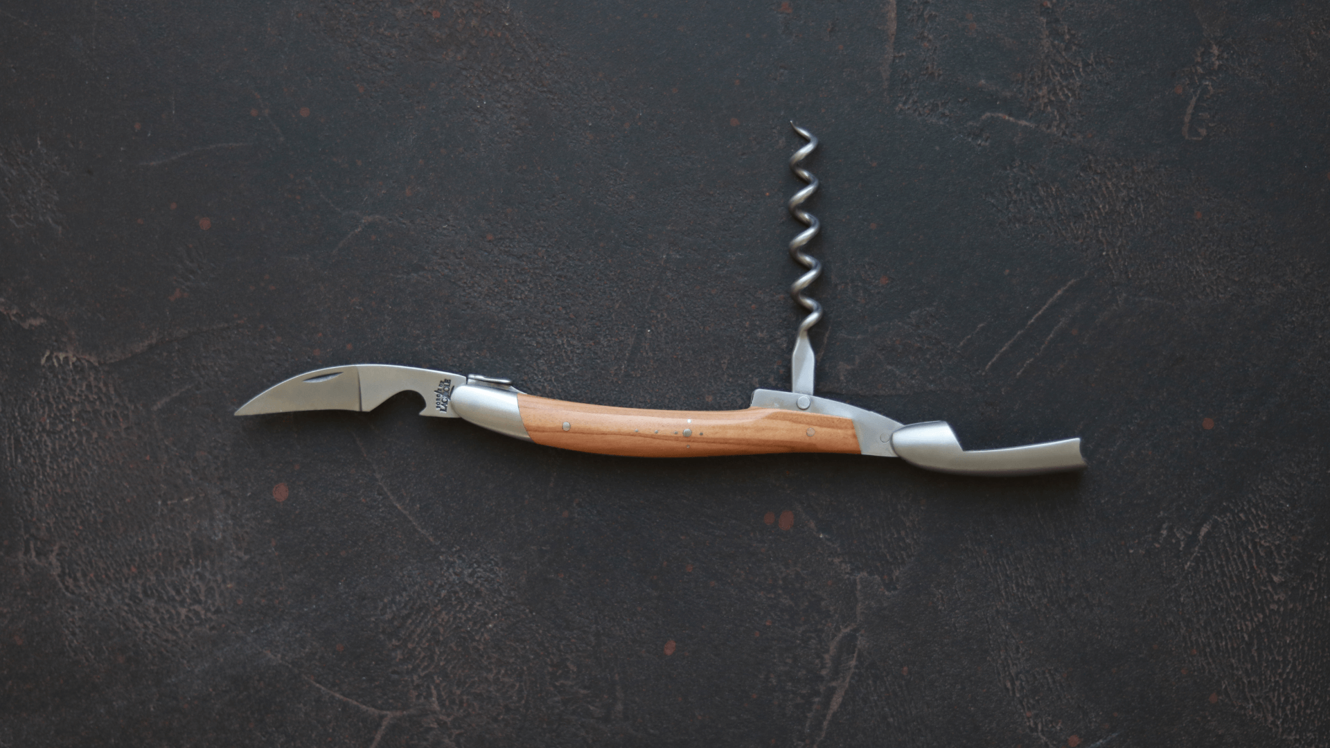 Forge De Laguiole Sommelier Corkscrew with Olivewood and Satin finish