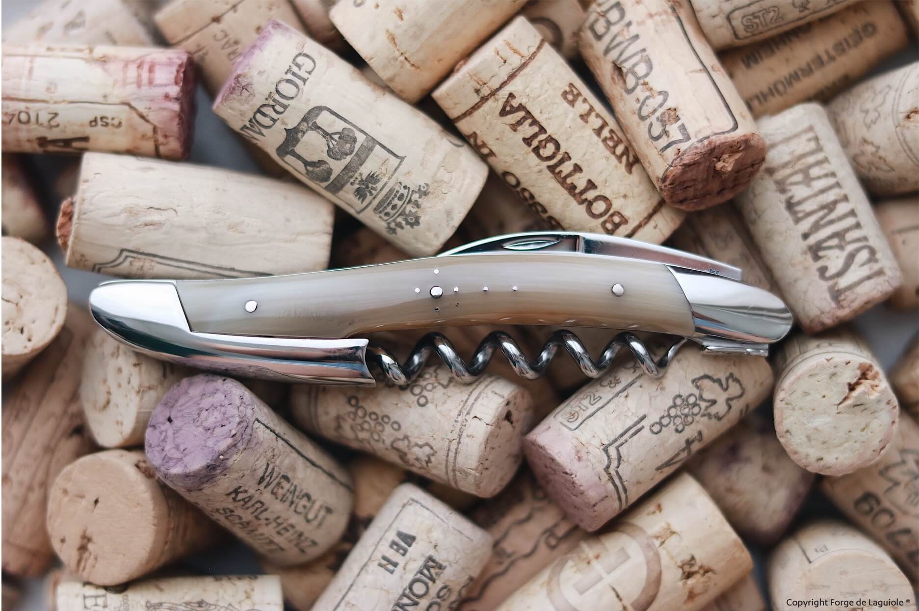 Forge De Laguiole Sommelier corkscrew with Light Horn and High polish finish.