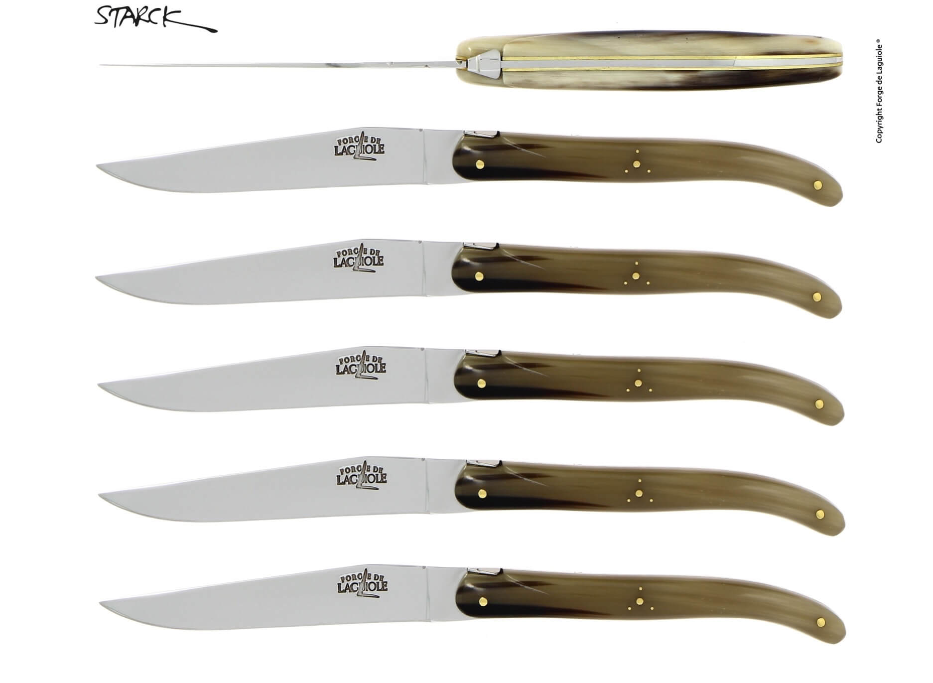 Sæt med Forge De Laguiole knive designet af Philippe Starck