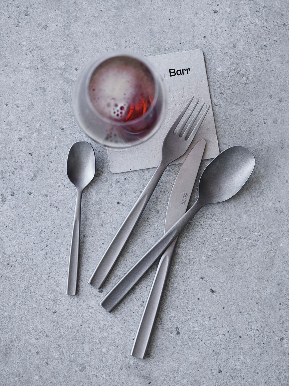 Table Noir - Barr Cutlery with Stonewashed Finish