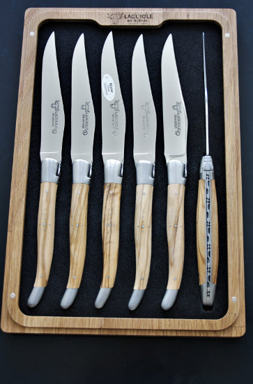 Laguiole En Aubrac Olive Wood Steak Knives