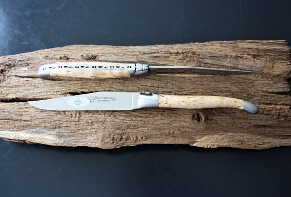 Laguiole En Aubrac steak knives in Birch wood
