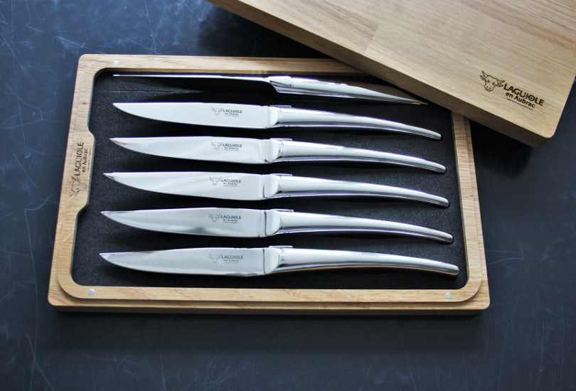 Laguiole En Aubrac Polished Stainless Steel Steak Knives
