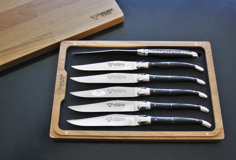 Laguiole En Aubrac Ebony Wood Steak Knives