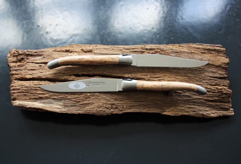 Laguiole En Aubrac steak knives in Birch wood