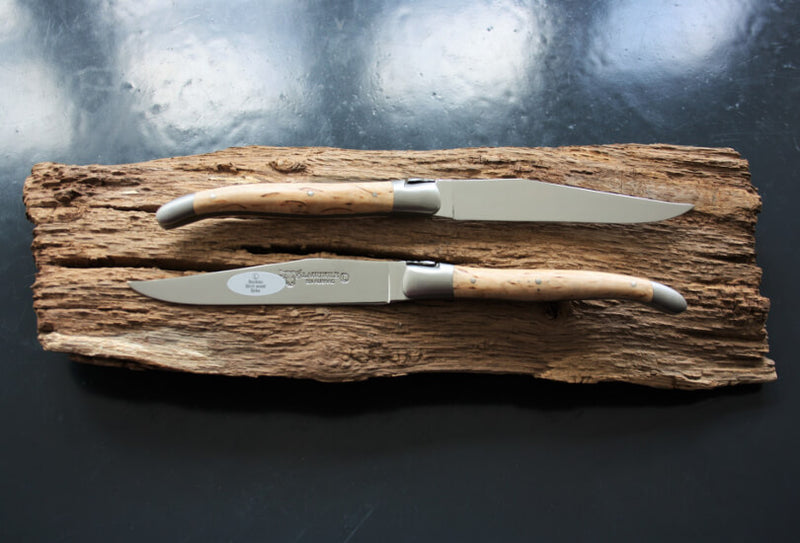 Laguiole En Aubrac steak knives in Birch wood