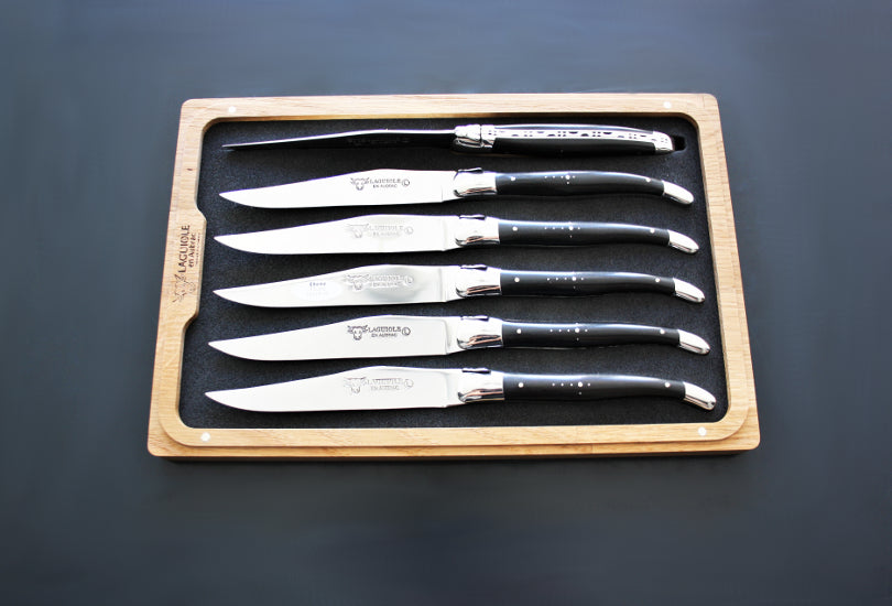 Laguiole En Aubrac Ebony Wood Steak Knives