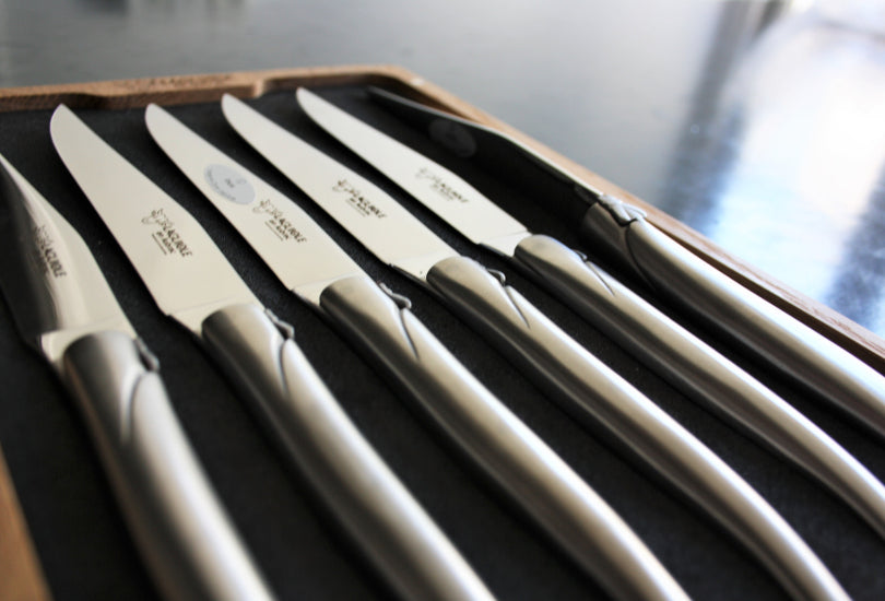 Laguiole En Aubrac Matt Stainless Steel Steak Knives | Handcrafted